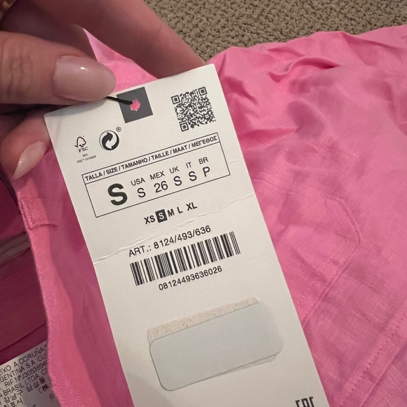NWT. pink Zara linen pants size small - Picture 2 of 4
